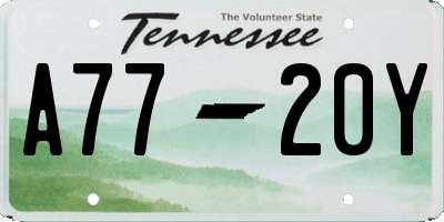 TN license plate A7720Y