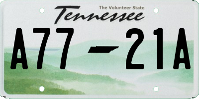 TN license plate A7721A