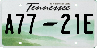 TN license plate A7721E