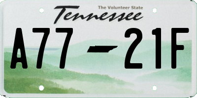 TN license plate A7721F