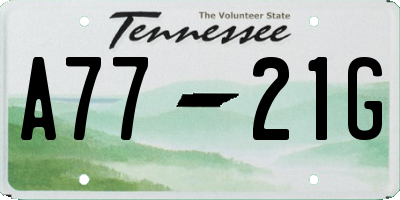 TN license plate A7721G