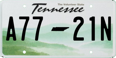 TN license plate A7721N
