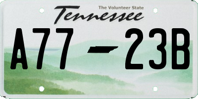 TN license plate A7723B