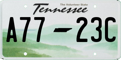 TN license plate A7723C