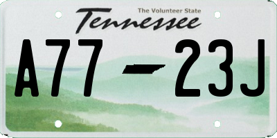 TN license plate A7723J