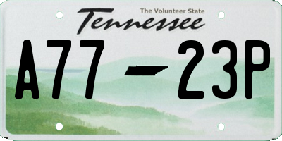 TN license plate A7723P