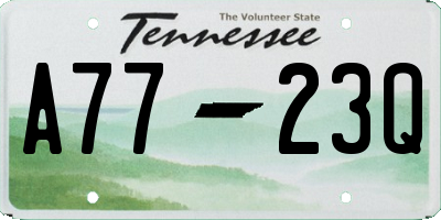 TN license plate A7723Q