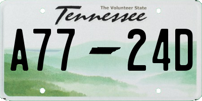 TN license plate A7724D