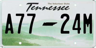 TN license plate A7724M