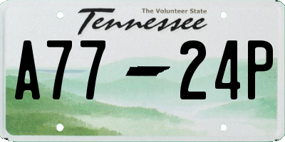 TN license plate A7724P