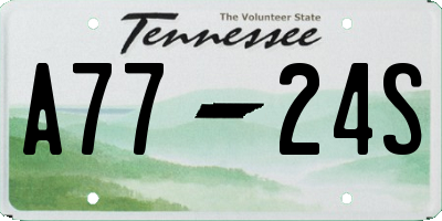 TN license plate A7724S