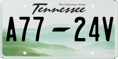 TN license plate A7724V