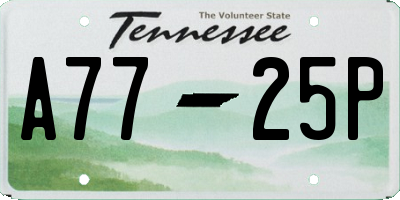 TN license plate A7725P