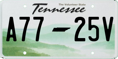 TN license plate A7725V