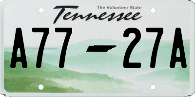 TN license plate A7727A