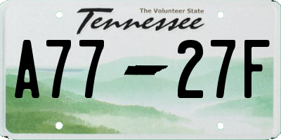 TN license plate A7727F