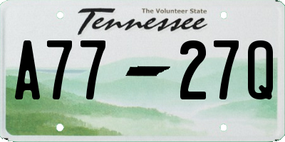 TN license plate A7727Q
