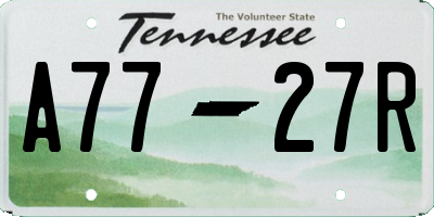 TN license plate A7727R