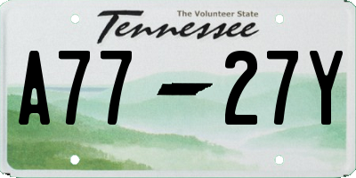 TN license plate A7727Y