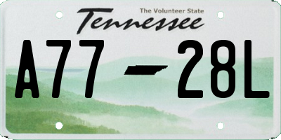 TN license plate A7728L