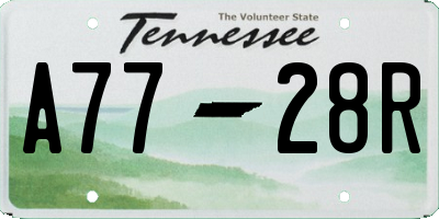 TN license plate A7728R