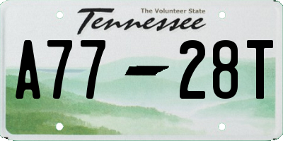 TN license plate A7728T