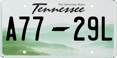 TN license plate A7729L