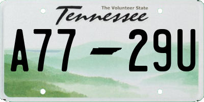TN license plate A7729U