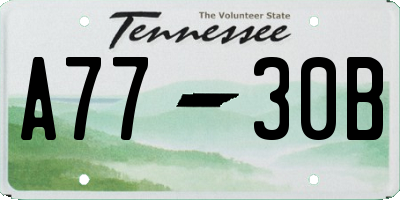 TN license plate A7730B
