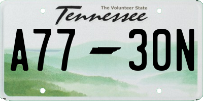 TN license plate A7730N