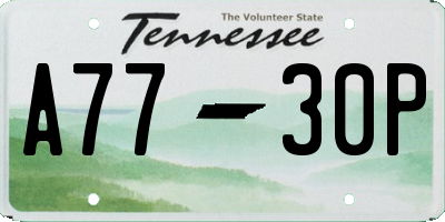 TN license plate A7730P