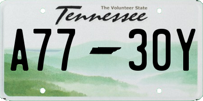 TN license plate A7730Y