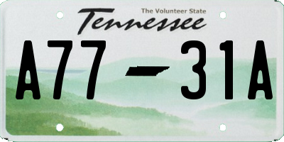 TN license plate A7731A