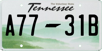 TN license plate A7731B