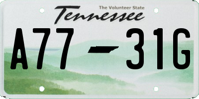 TN license plate A7731G