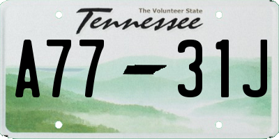 TN license plate A7731J