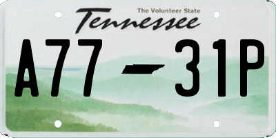TN license plate A7731P