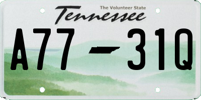 TN license plate A7731Q