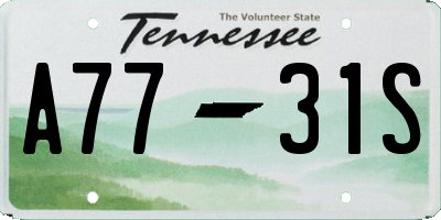 TN license plate A7731S