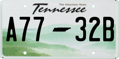 TN license plate A7732B