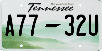 TN license plate A7732U