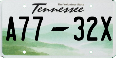 TN license plate A7732X
