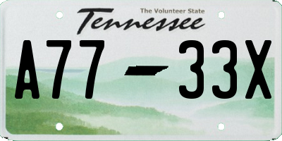 TN license plate A7733X