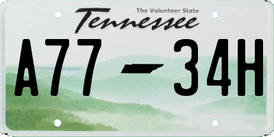 TN license plate A7734H