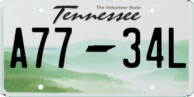 TN license plate A7734L