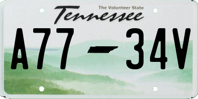 TN license plate A7734V