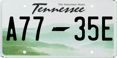 TN license plate A7735E