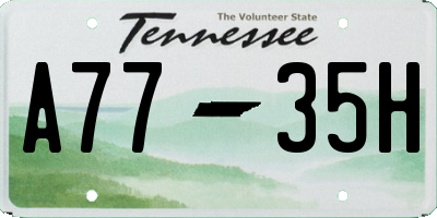 TN license plate A7735H
