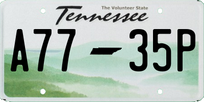 TN license plate A7735P