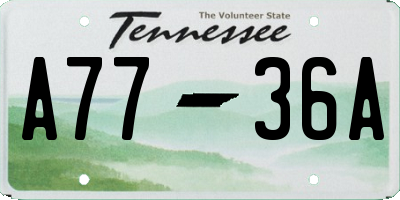 TN license plate A7736A